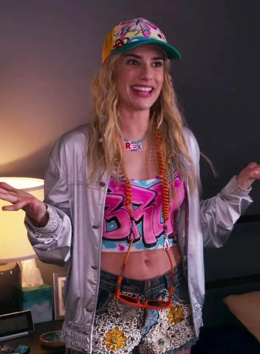 Emma Roberts Space Cadet 2024 Silver Jacket