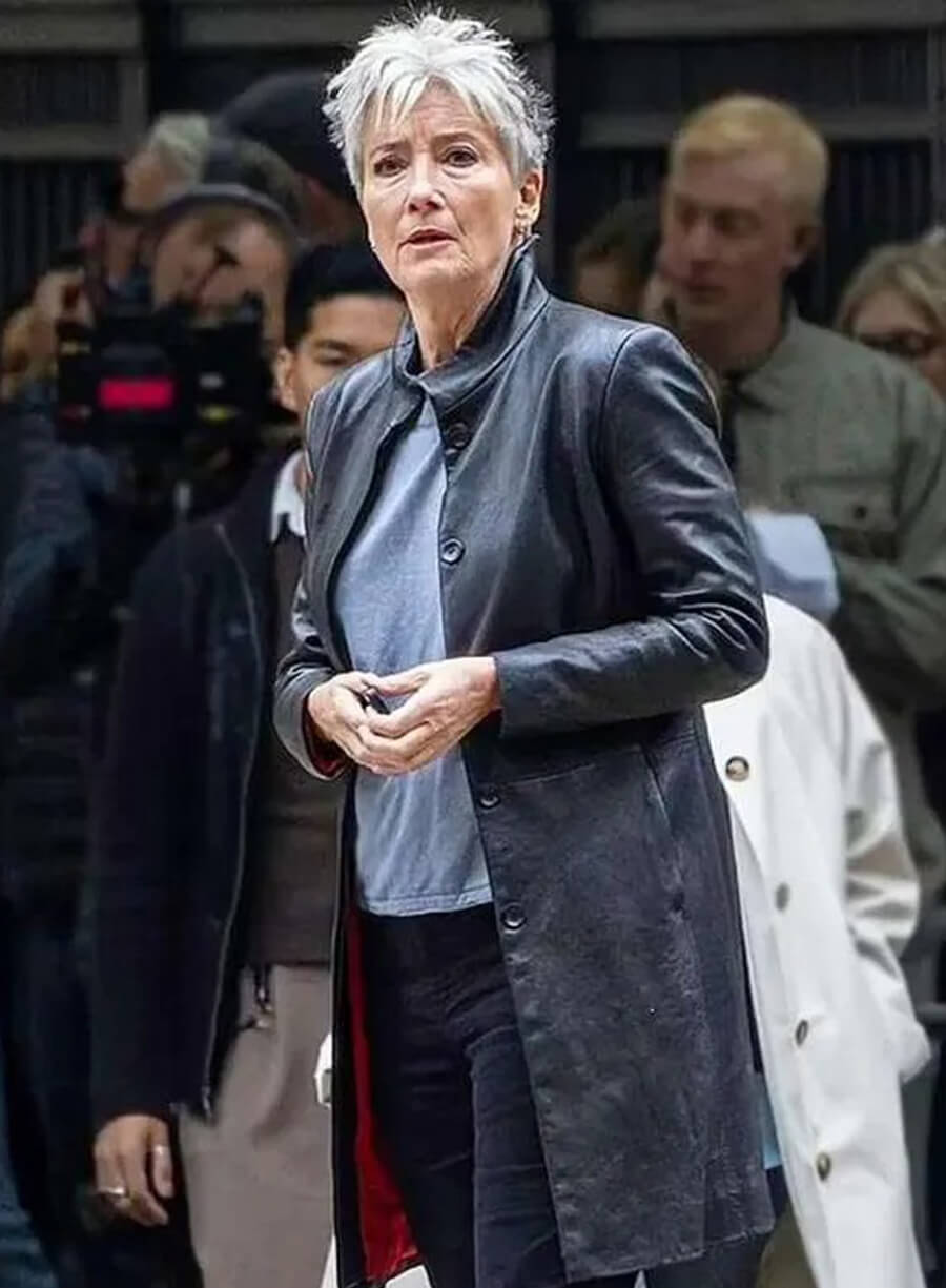 Emma Thompson Down Cemetery Road S01 Black Coat