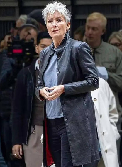 Emma Thompson Down Cemetery Road S01 Black Coat
