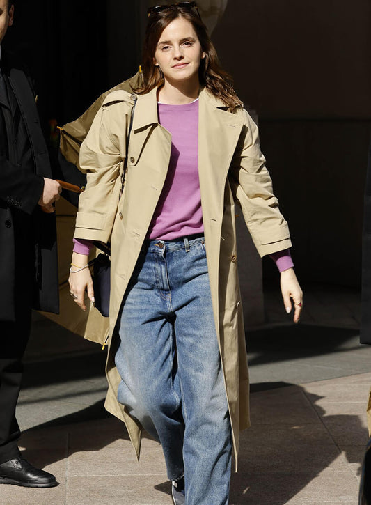 Emma Watson Beige Cotton Coat