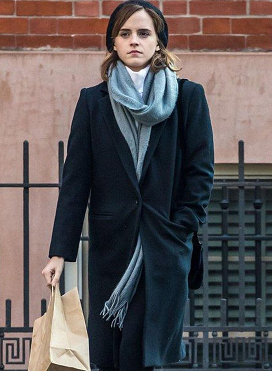 Emma Watson Black Wool Coat