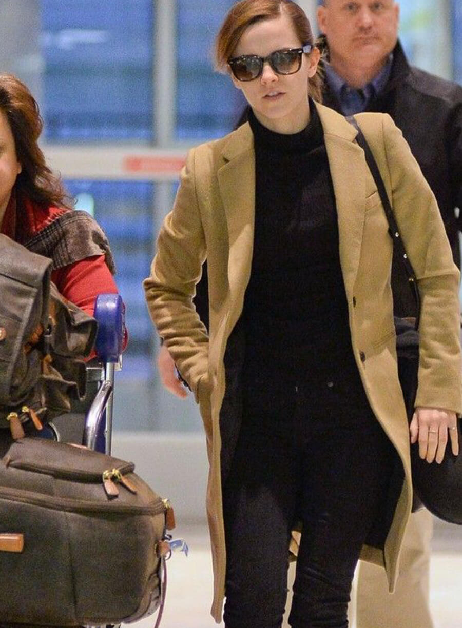 Emma Watson Camel Wool Coat