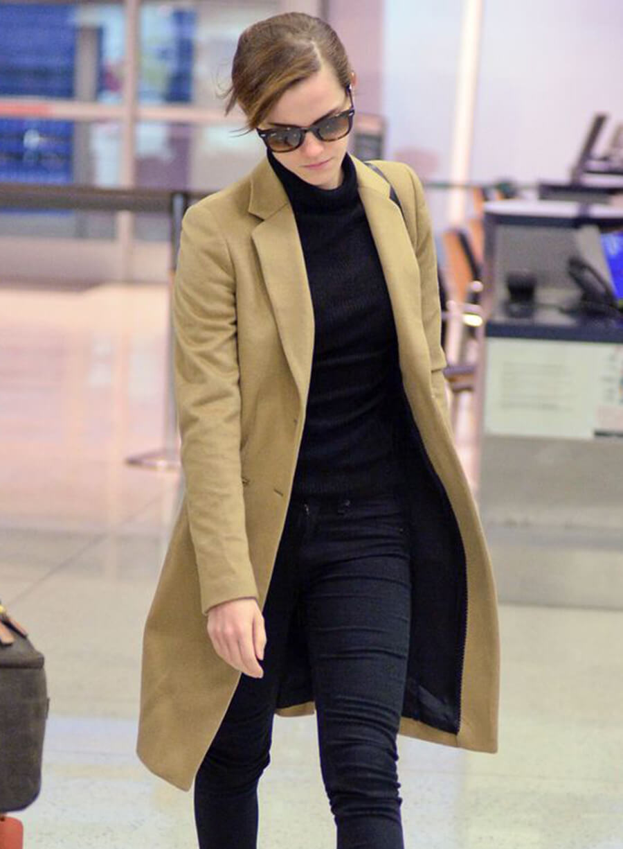 Emma Watson Camel Wool Coat