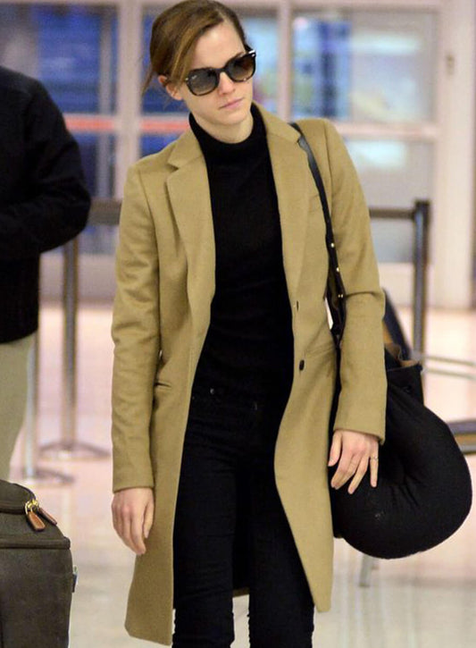 Emma Watson Camel Wool Coat