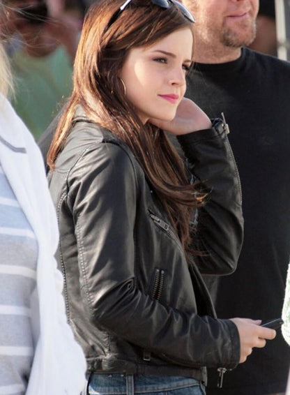 Emma Watson Leather Biker Jacket
