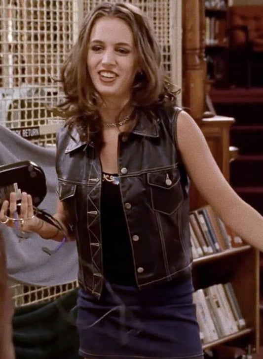 Faith Lehane Buffy the Vampire Slayer Black Leather Vest