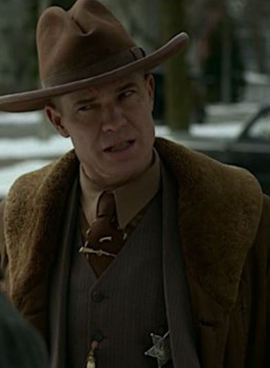 Fargo S04 Dick Wickware Brown Shearling Coat