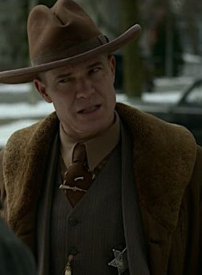 Fargo S04 Dick Wickware Brown Shearling Coat