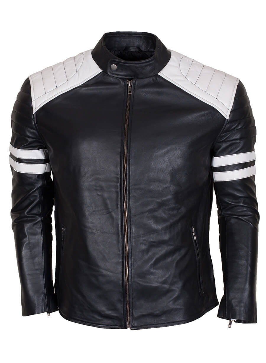 Fight Club Brad Pitt Black Biker Jacket