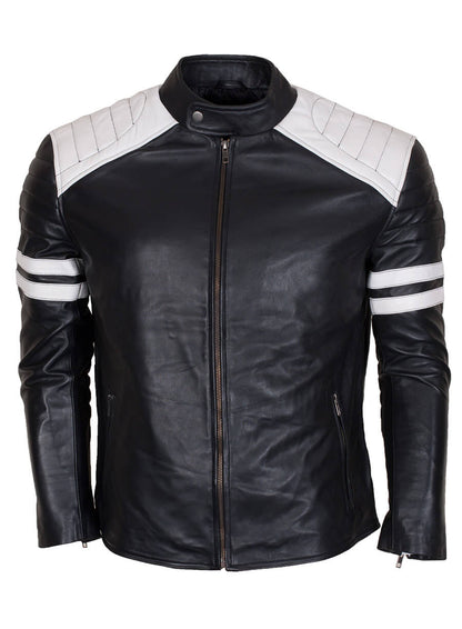 Fight Club Brad Pitt Black Biker Jacket