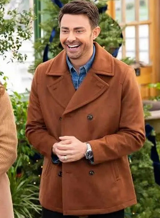 Finding Mr. Christmas Jonathan Bennett Brown Peacoat