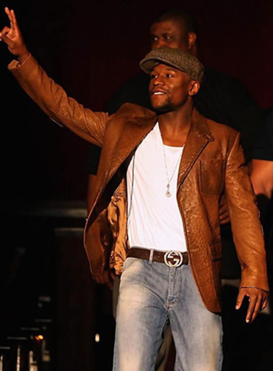 Floyd Mayweather Brown Leather Blazer