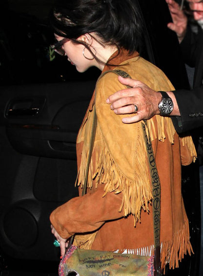 Frances Bean Cobain Brown Fringed Suede Jacket