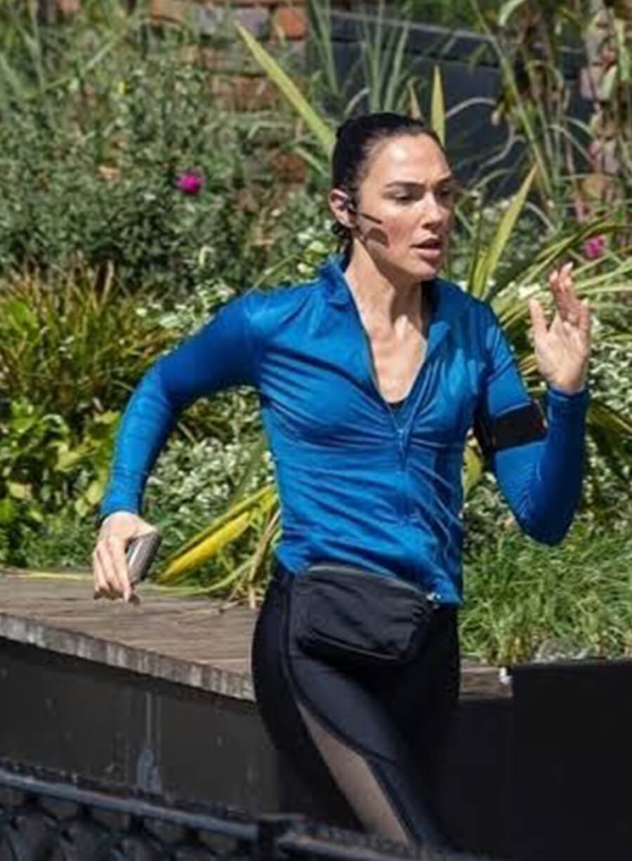 Gal Gadot The Runner 2026 Blue Track Jacket