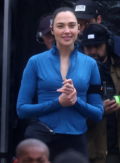 Gal Gadot The Runner 2026 Blue Track Jacket