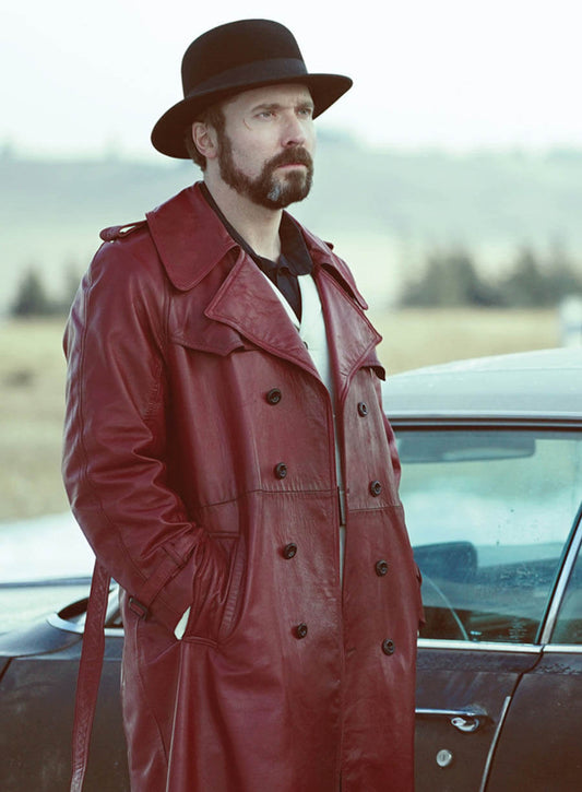 Gale Kitchen Fargo Burgundy Leather Coat
