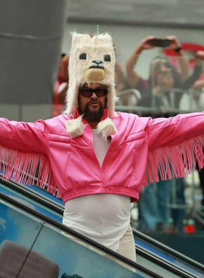 Garett Garrison A Minecraft Movie Pink Bomber Jacket