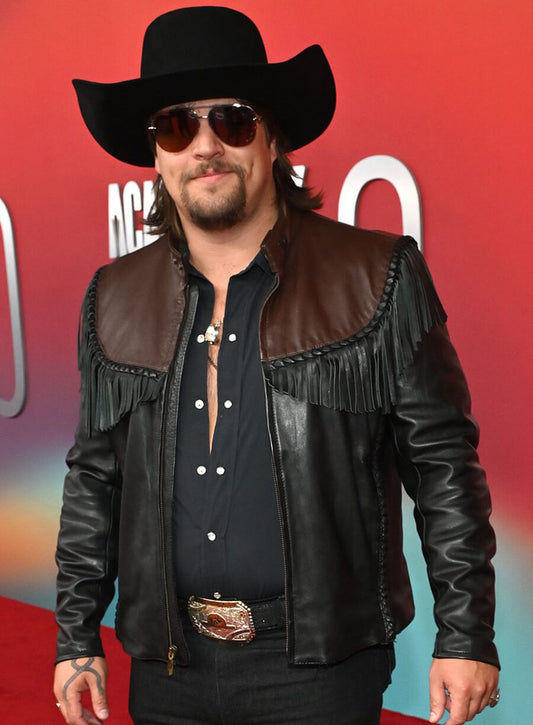 Gavin Adcock ACM Awards 2025 Fringe Leather Jacket