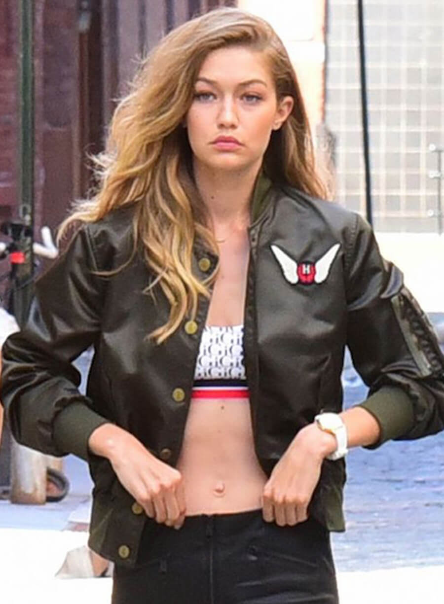 Gigi Hadid Green Bomber Jacket