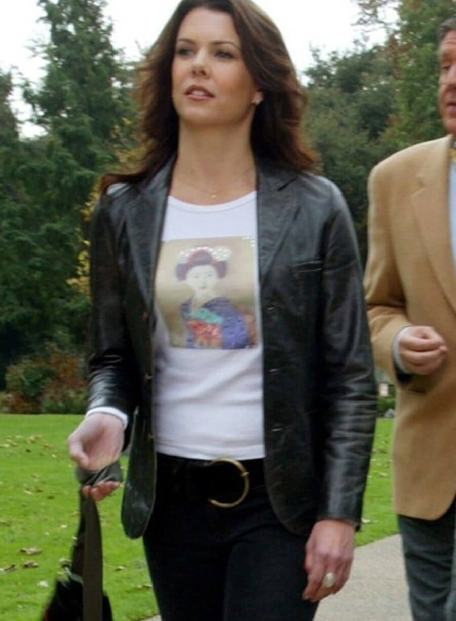 Gilmore Girls Lorelai Gilmore Black Leather Coat