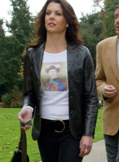 Gilmore Girls Lorelai Gilmore Black Leather Coat