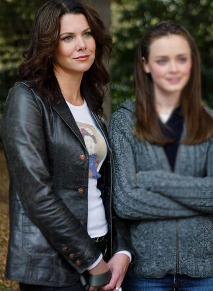 Gilmore Girls Lorelai Gilmore Black Leather Coat