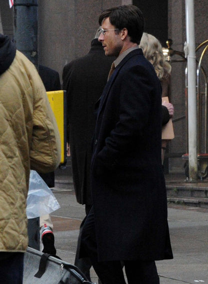 Glen Powell The Running Man 2025 Black Trench Coat