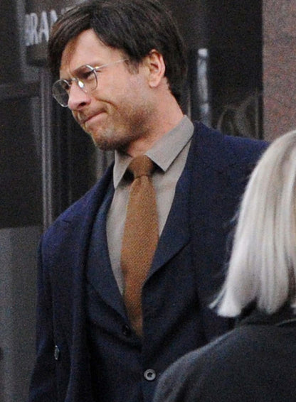 Glen Powell The Running Man 2025 Black Trench Coat