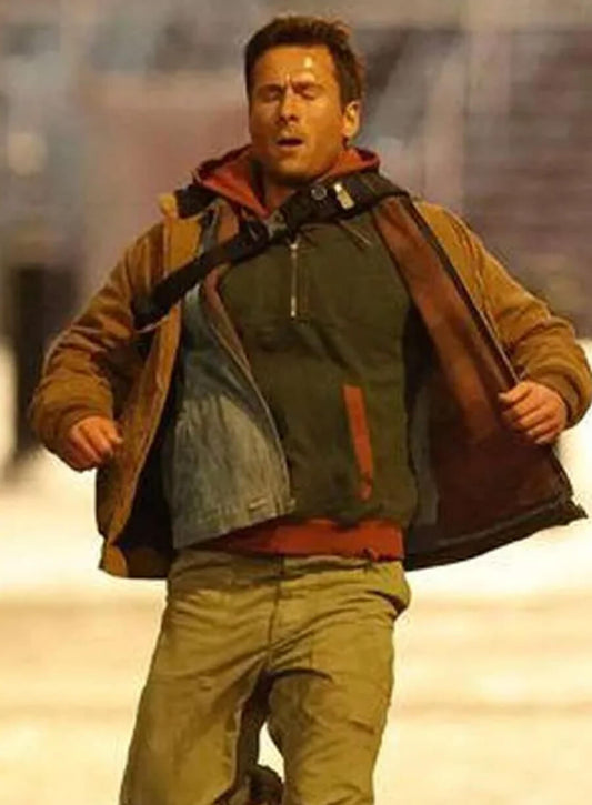 Glen Powell The Running Man 2025 Brown Jacket