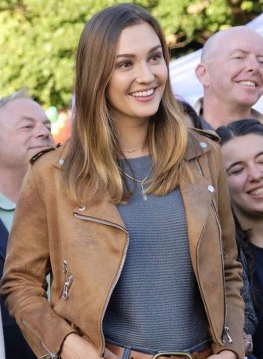 Good Witch S06 Joy Harper Brown Leather Jacket