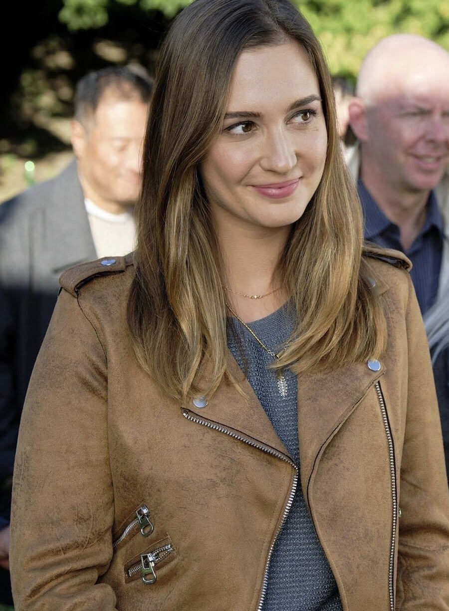Good Witch S06 Joy Harper Brown Leather Jacket