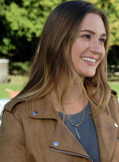 Good Witch S06 Joy Harper Brown Leather Jacket