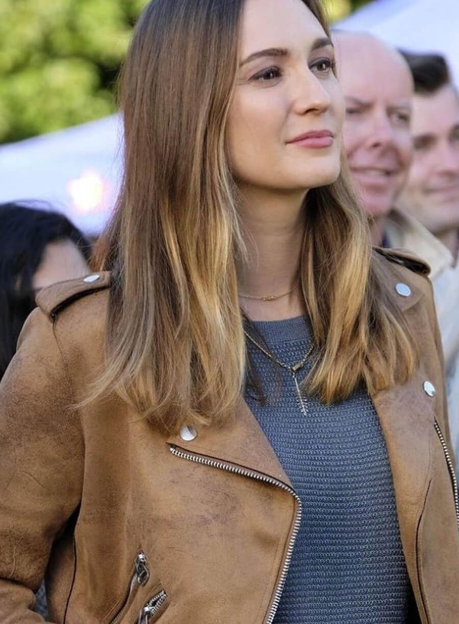 Good Witch S06 Joy Harper Brown Leather Jacket