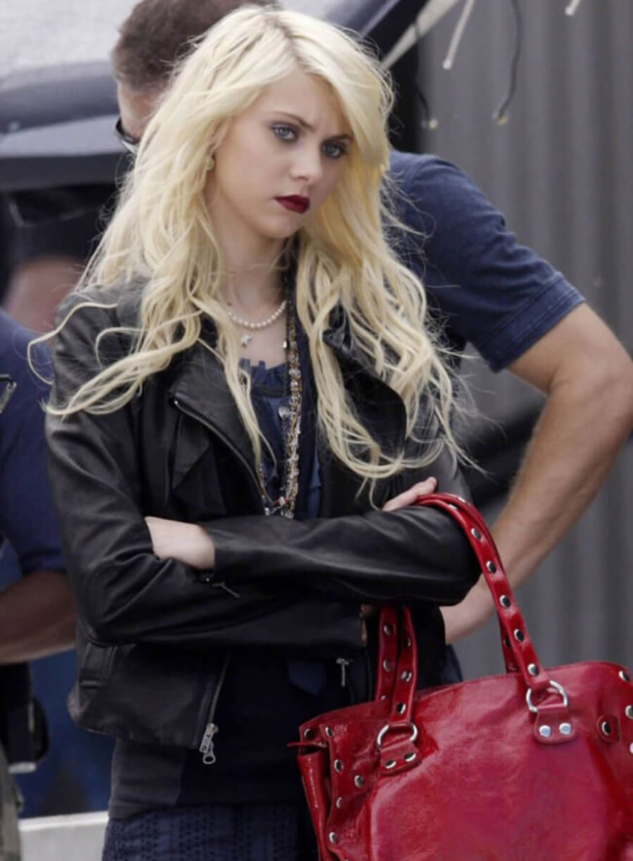 Gossip Girl Taylor Momsen Biker Leather Jacket