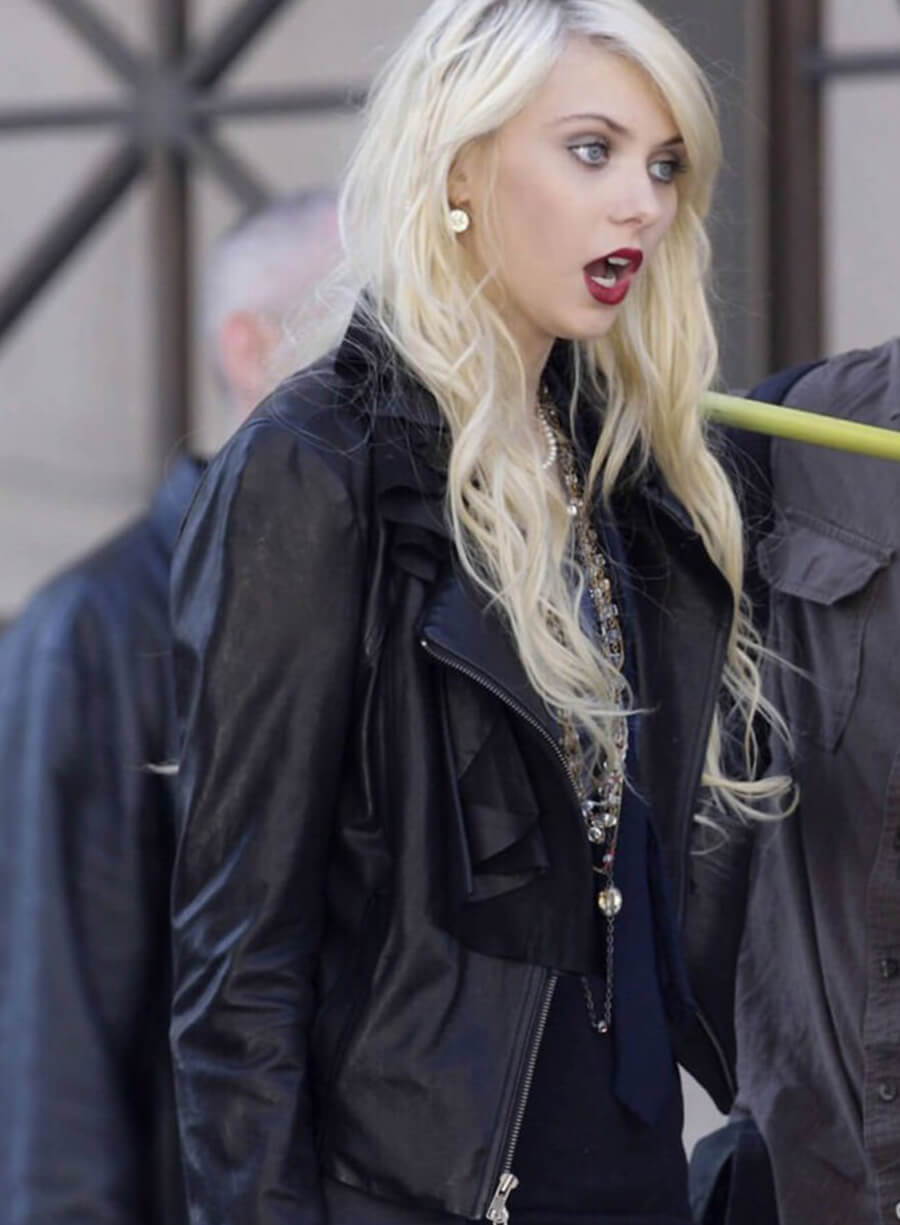 Gossip Girl Taylor Momsen Biker Leather Jacket