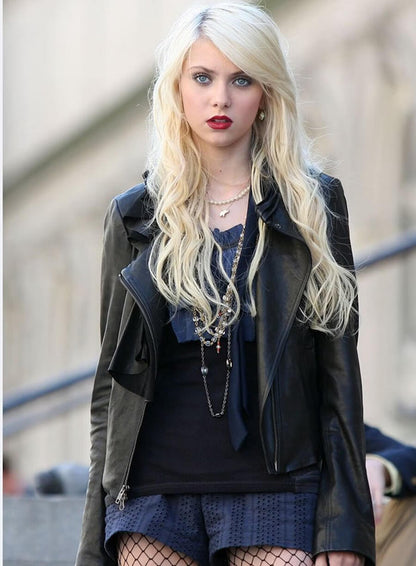 Gossip Girl Taylor Momsen Biker Leather Jacket