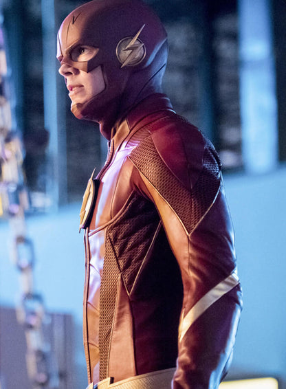 Grant Gustin The Flash Leather Costume Jacket