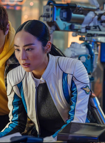 Greta Lee Tron Ares Leather Jacket