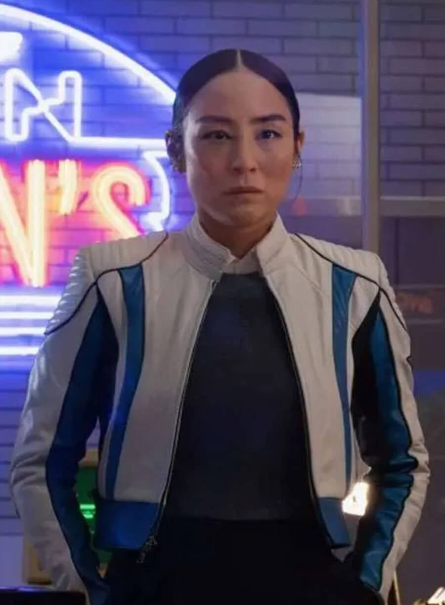 Greta Lee Tron Ares Leather Jacket