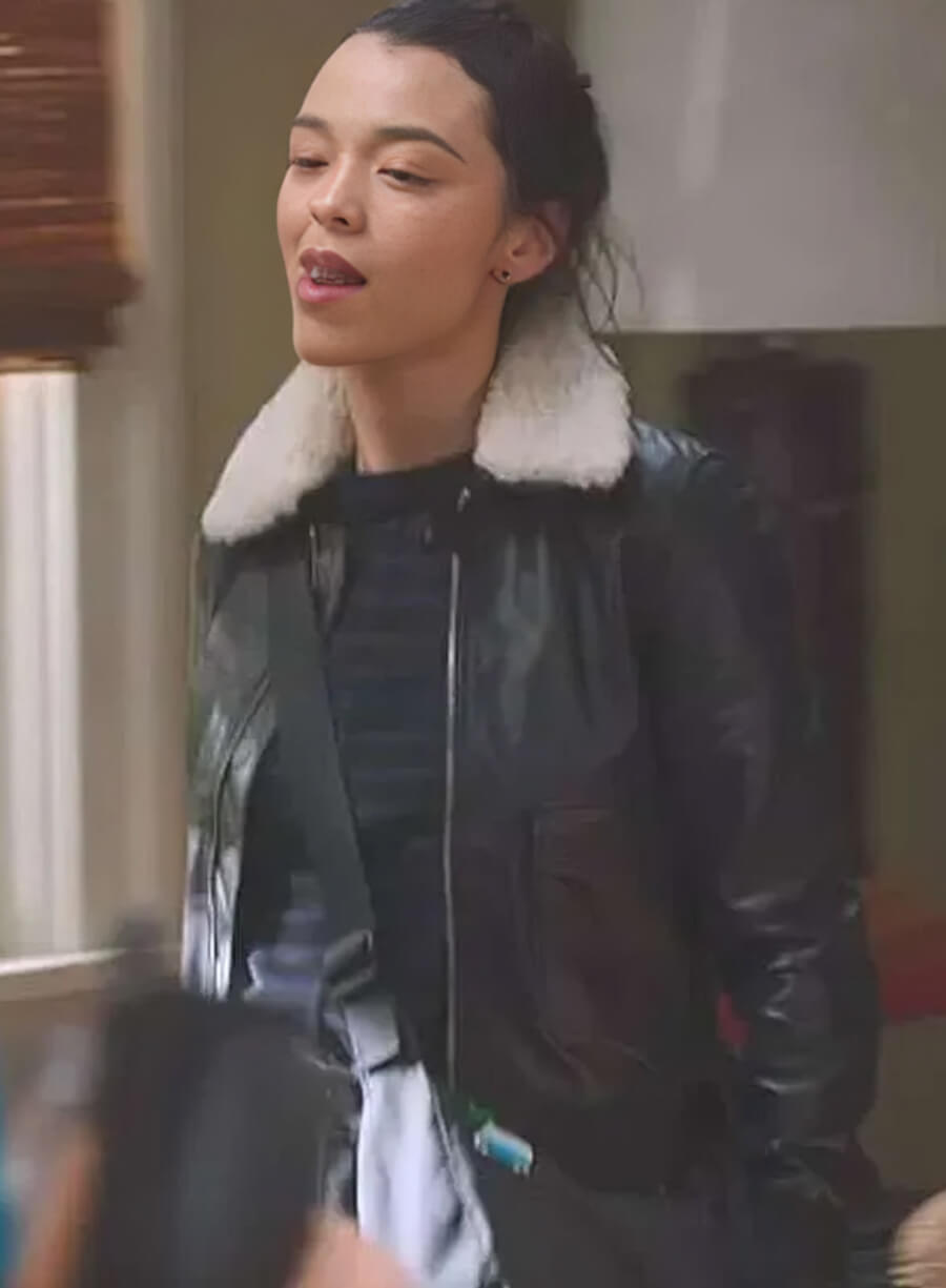Grey’s Anatomy S21 Mika Yasuda Black Leather Jacket
