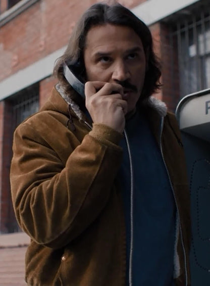 Gustavo Zapata Snowfall Brown Suede Hooded Jacket