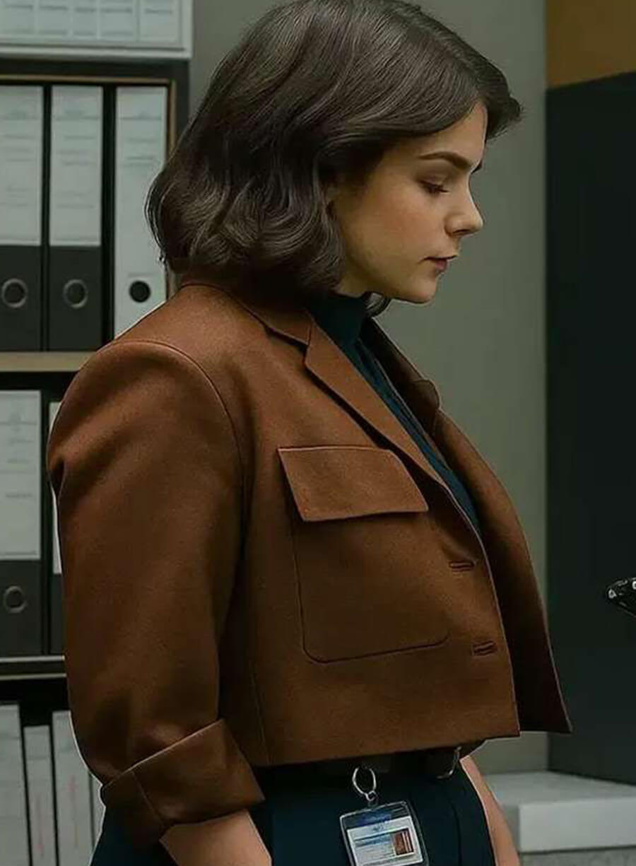 Gwyneth Keyworth Death Valley 2025 Brown Cropped Blazer