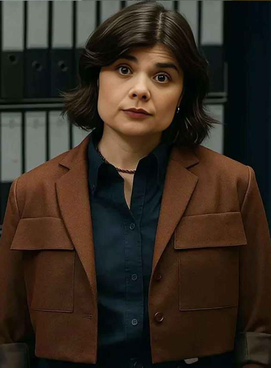 Gwyneth Keyworth Death Valley 2025 Brown Cropped Blazer