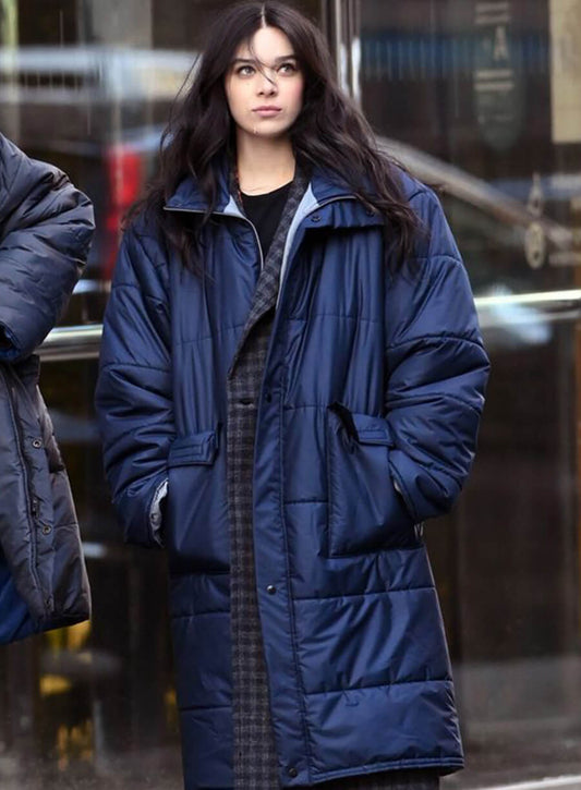 Hailee Steinfeld Blue Puffer Coat