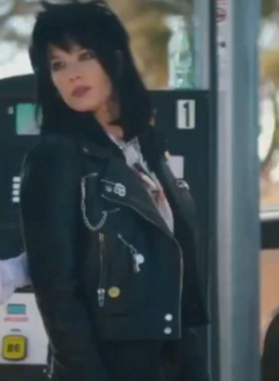 Halsey Mandy Starr Americana Black Biker Leather Jacket
