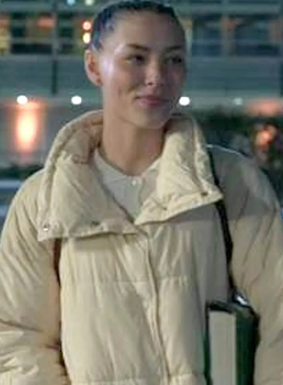 Hannah Copeland The Recruit White Puffer Jacket