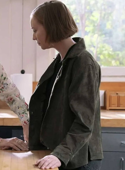 Hannah Einbinder Hacks S03 Green Leather Jacket