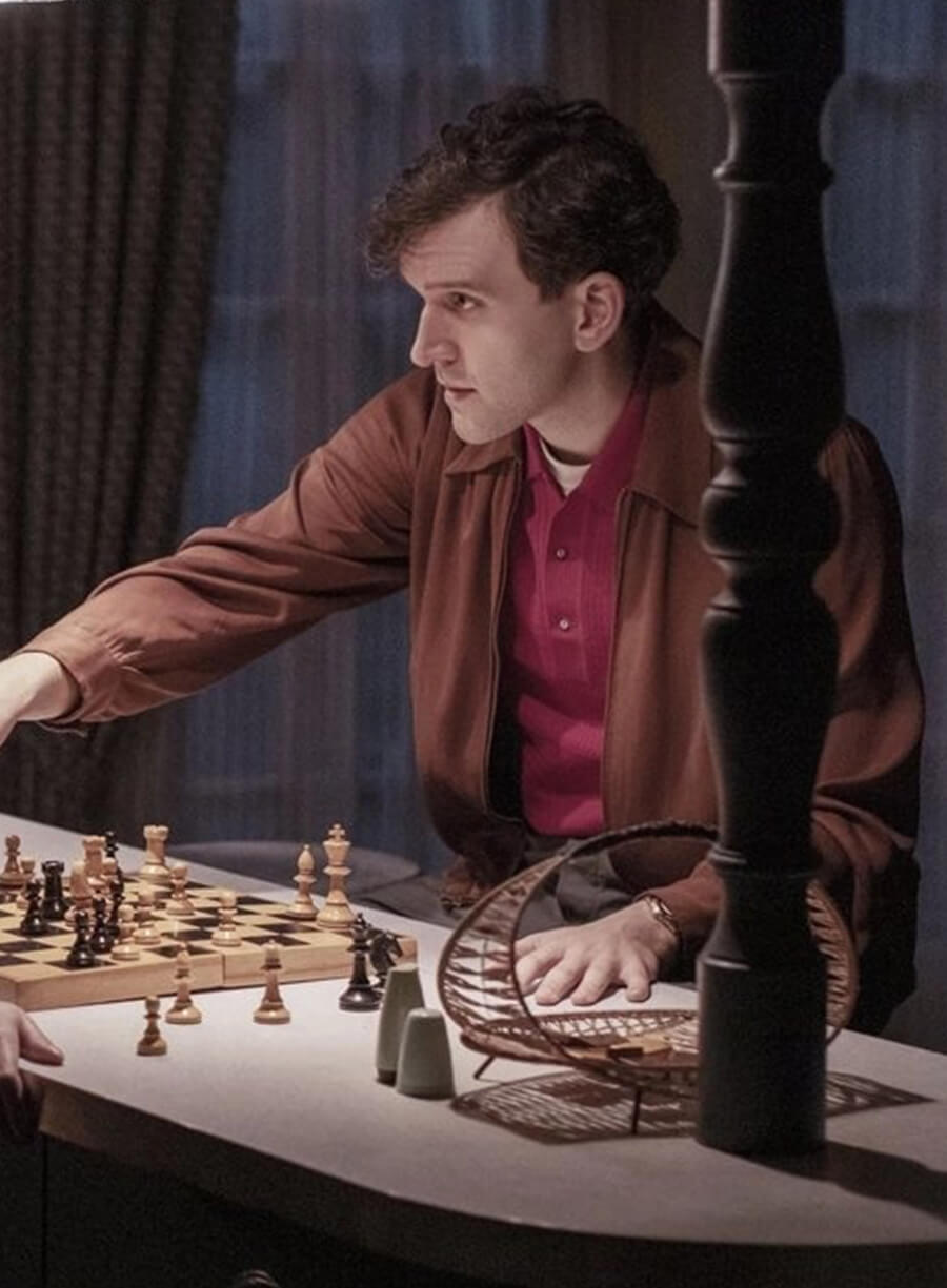 Harry Melling The Queen’s Gambit Brown Jacket