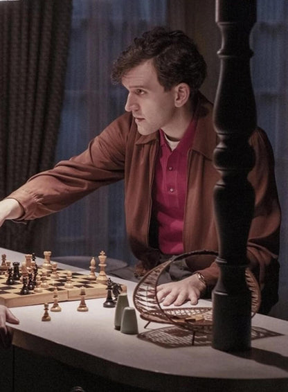 Harry Melling The Queen’s Gambit Brown Jacket