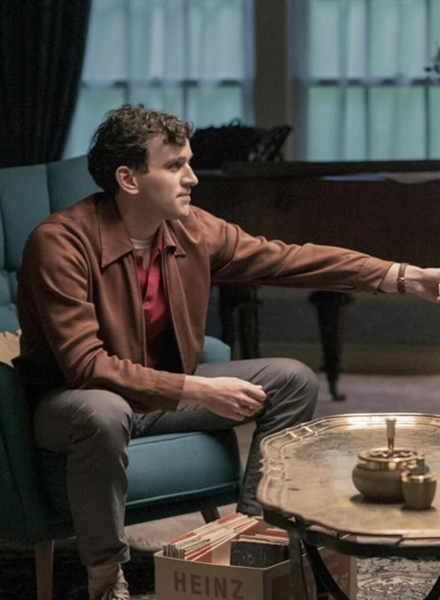 Harry Melling The Queen’s Gambit Brown Jacket